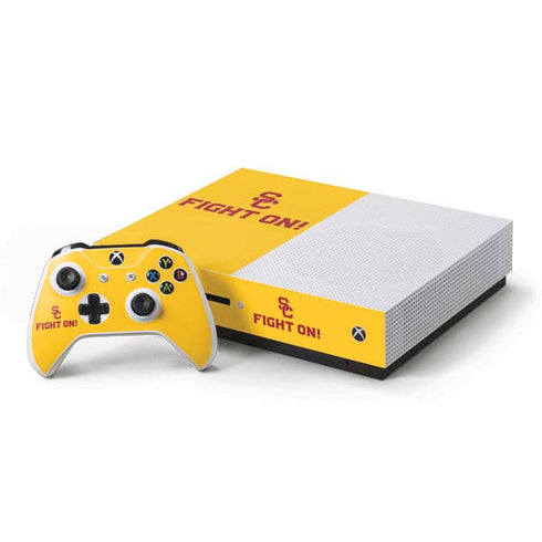 University of Southern California USC Fight On Gold Xbox One S Console and Controller Bundle Skin