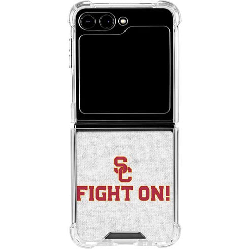 University of Southern California USC Fight On Grey Galaxy Z Flip6 Clear Case