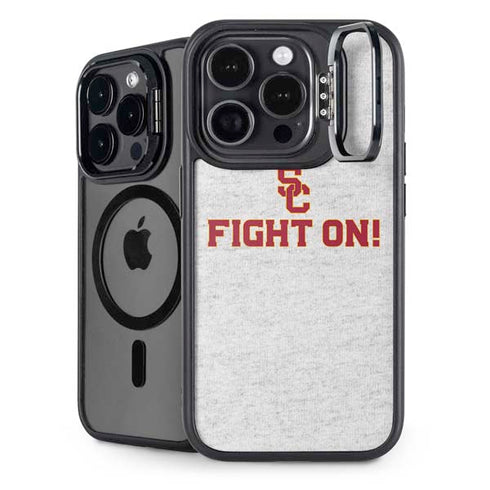 University of Southern California USC Fight On Grey iPhone 15 Pro Max Kickstand Case