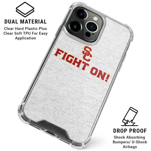 University of Southern California USC Fight On Grey iPhone 16 Pro Clear Case