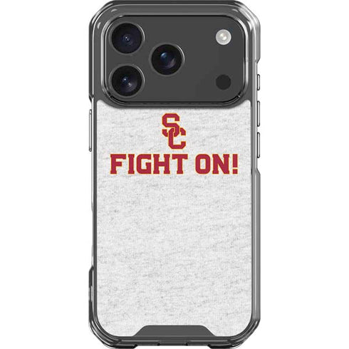 University of Southern California USC Fight On Grey iPhone 18 Pro Clear Case