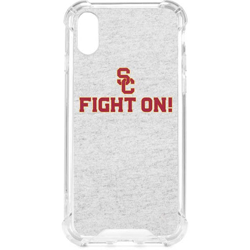 University of Southern California USC Fight On Grey iPhone XS Clear Case