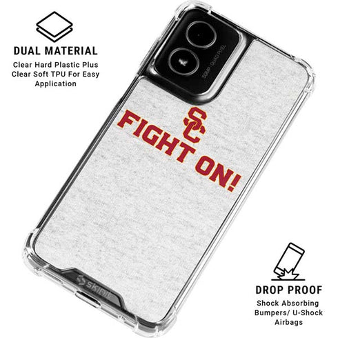 University of Southern California USC Fight On Grey Moto G Power 5G (2024) Clear Case