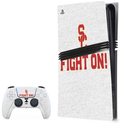 University of Southern California USC Fight On Grey PlayStation PS5 Skins