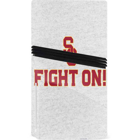 University of Southern California USC Fight On Grey PS5 Pro Disk Console Skin