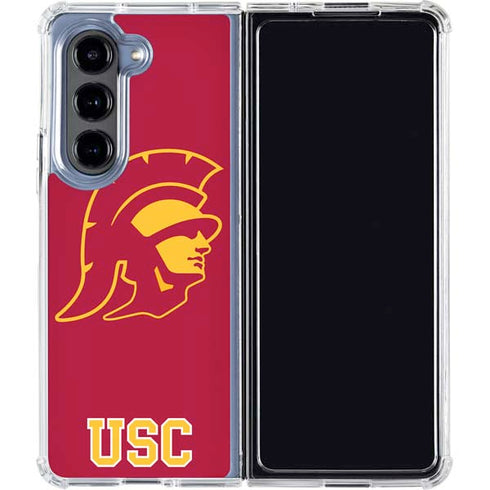 University of Southern California USC Gold Trojan Mascot Galaxy Z Fold5 5G Clear Case