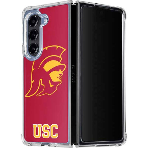 University of Southern California USC Gold Trojan Mascot Galaxy Z Fold5 5G Clear Case