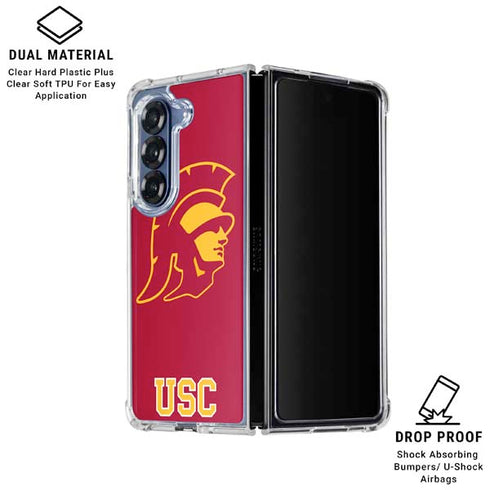 University of Southern California USC Gold Trojan Mascot Galaxy Z Fold6 Clear Case