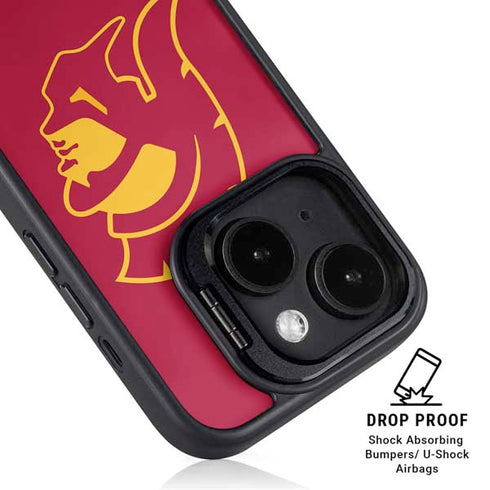 University of Southern California USC Gold Trojan Mascot iPhone 14 Plus Kickstand Case