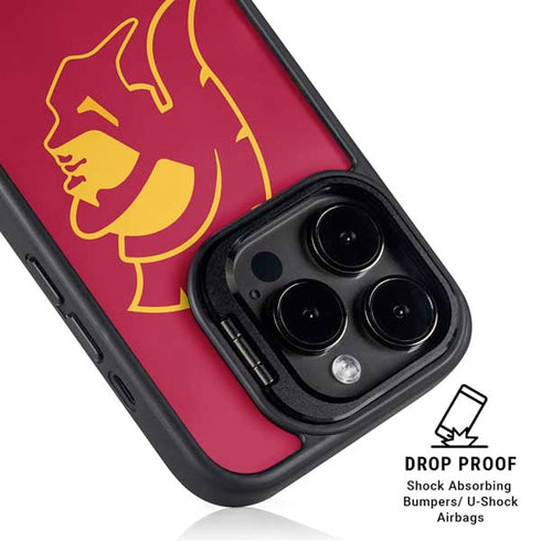 University of Southern California USC Gold Trojan Mascot iPhone 14 Pro Max Kickstand Case