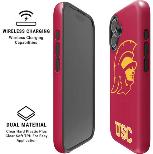 University of Southern California USC Gold Trojan Mascot iPhone 16 Magsafe Impact Case