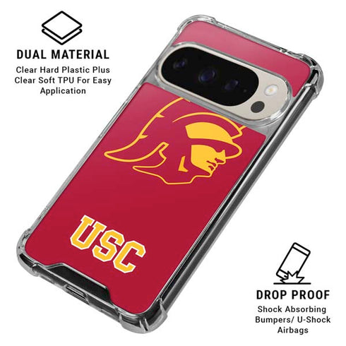 University of Southern California USC Gold Trojan Mascot Pixel 9/9 Pro Clear Case