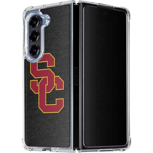 University of Southern California USC Grey Logo Galaxy Z Fold5 5G Clear Case