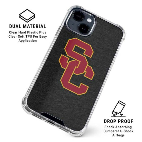 University of Southern California USC Grey Logo iPhone 15 Clear Case