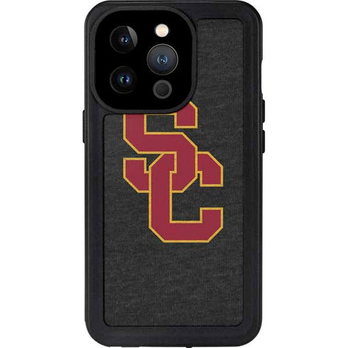 University of Southern California USC Grey Logo iPhone 15 Pro Waterproof Case