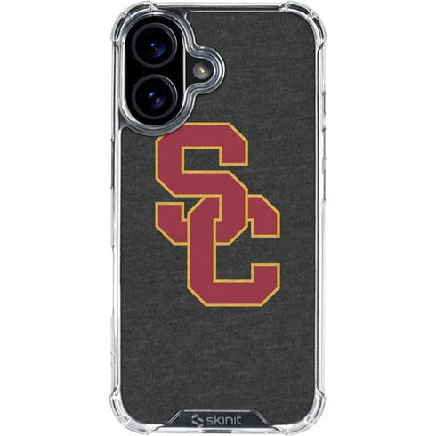 University of Southern California USC Grey Logo iPhone 16 Plus Clear Case