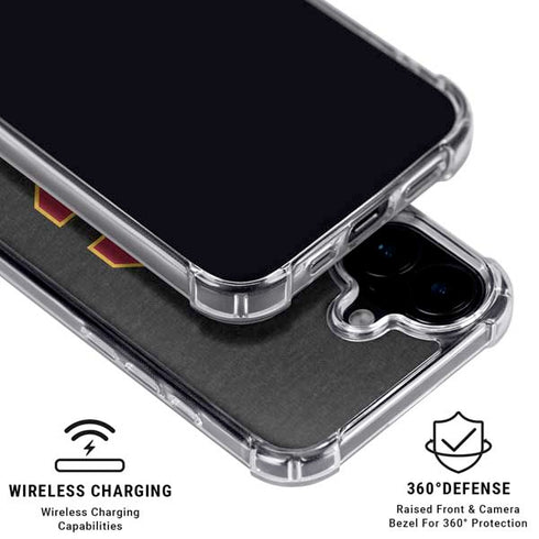 University of Southern California USC Grey Logo iPhone 16 Plus Clear Case
