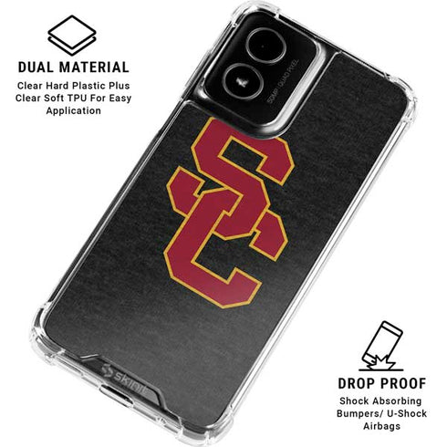 University of Southern California USC Grey Logo Moto G Power 5G (2024) Clear Case