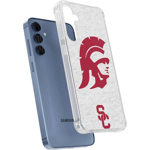 University of Southern California USC Grey Trojan Mascot Galaxy A35 5G Clear Case