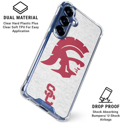 University of Southern California USC Grey Trojan Mascot Galaxy S25 Clear Case
