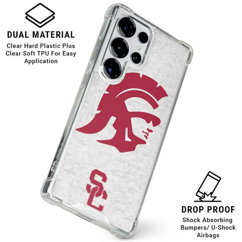 University of Southern California USC Grey Trojan Mascot Galaxy S25 Ultra Clear Case