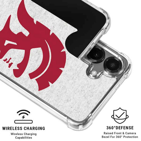 University of Southern California USC Grey Trojan Mascot Galaxy S26 Clear Case