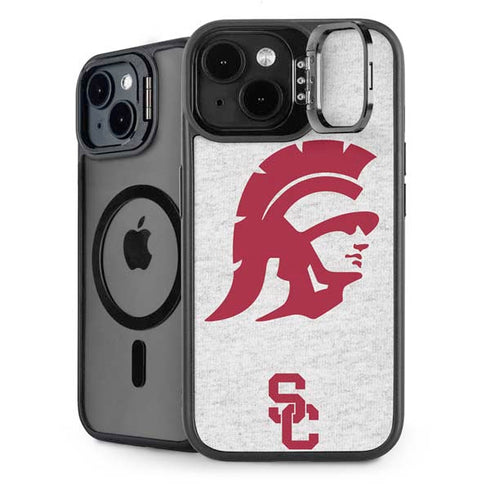 University of Southern California USC Grey Trojan Mascot iPhone 14 Kickstand Case