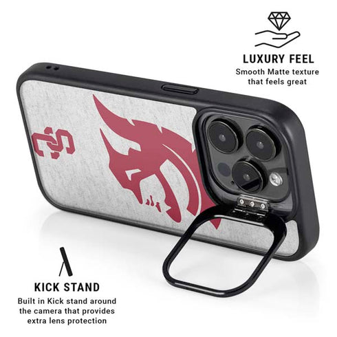 University of Southern California USC Grey Trojan Mascot iPhone 14 Pro Max Kickstand Case