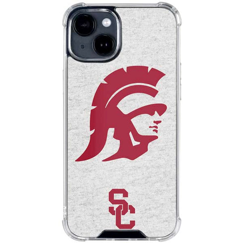 University of Southern California USC Grey Trojan Mascot iPhone 15 Clear Case