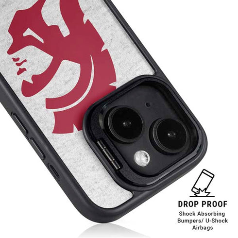 University of Southern California USC Grey Trojan Mascot iPhone 15 Plus Kickstand Case
