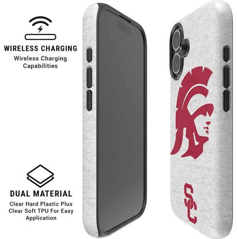 University of Southern California USC Grey Trojan Mascot iPhone 16 Magsafe Impact Case