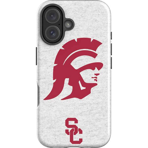 University of Southern California USC Grey Trojan Mascot iPhone 16 Plus Impact Case