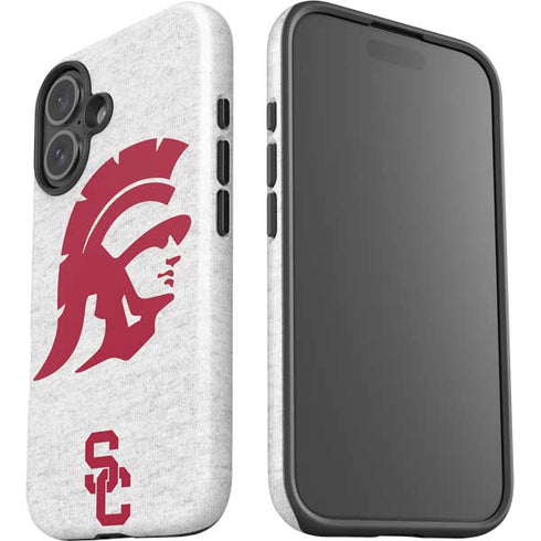 University of Southern California USC Grey Trojan Mascot iPhone 16 Plus Impact Case