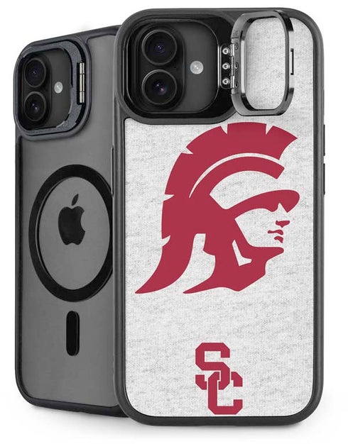 University of Southern California USC Grey Trojan Mascot iPhone 16 Plus Kickstand Case