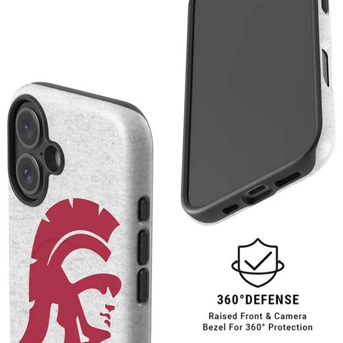 University of Southern California USC Grey Trojan Mascot iPhone 16 Plus Magsafe Impact Case