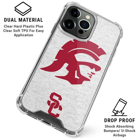 University of Southern California USC Grey Trojan Mascot iPhone 16 Pro Max Clear Case