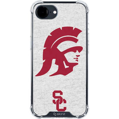 University of Southern California USC Grey Trojan Mascot iPhone 16e Clear Case