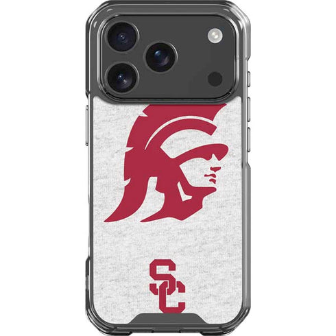 University of Southern California USC Grey Trojan Mascot iPhone 18 Pro Clear Case