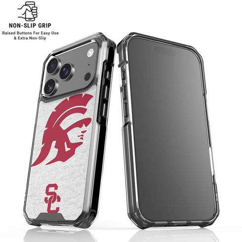University of Southern California USC Grey Trojan Mascot iPhone 18 Pro Clear Case