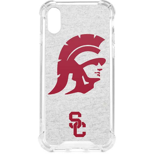 University of Southern California USC Grey Trojan Mascot iPhone XS Clear Case