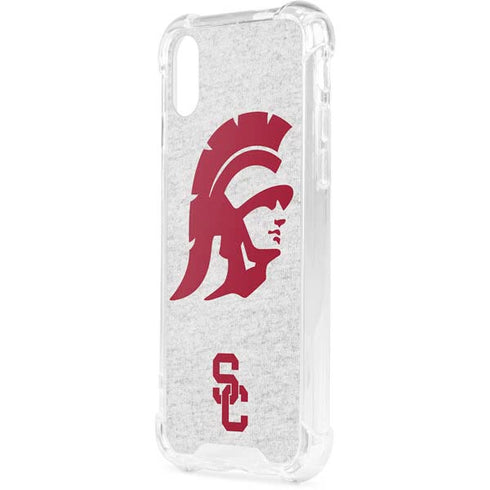 University of Southern California USC Grey Trojan Mascot iPhone XS Clear Case