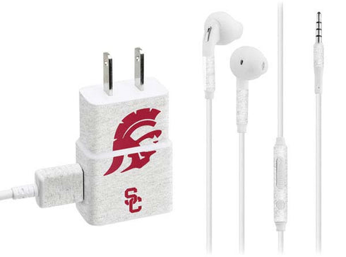 University of Southern California USC Grey Trojan Mascot Phone Charger Skin