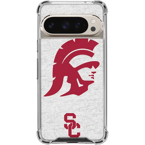 University of Southern California USC Grey Trojan Mascot Pixel 9/9 Pro Clear Case