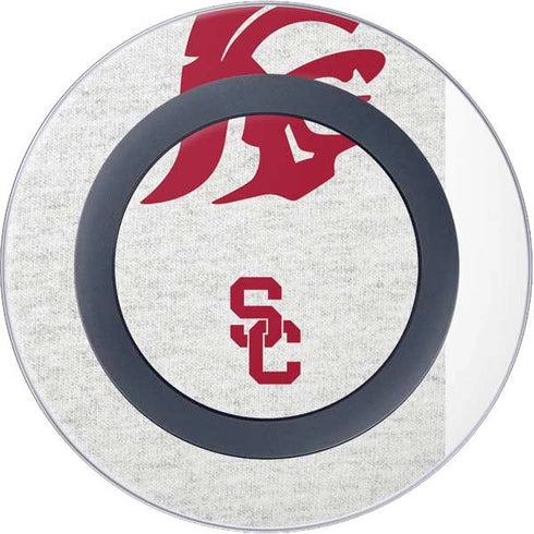 University of Southern California USC Grey Trojan Mascot Wireless Charger Skin