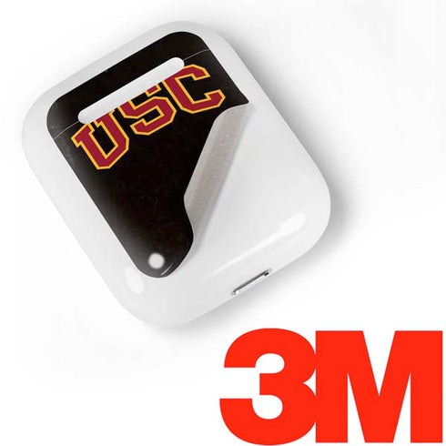 University of Southern California USC Logo Black Distressed Apple AirPods Skin