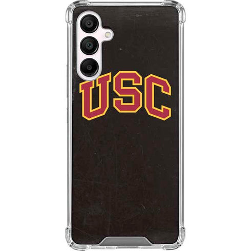 University of Southern California USC Logo Black Distressed Galaxy A16 5G Clear Case