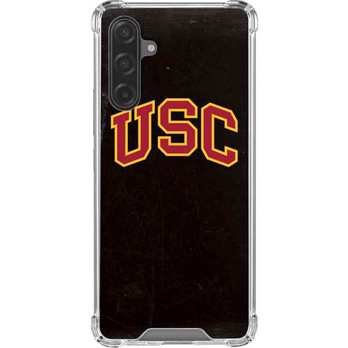 University of Southern California USC Logo Black Distressed Galaxy A17 Clear Case