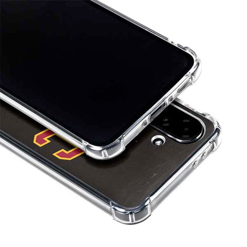 University of Southern California USC Logo Black Distressed Galaxy A36 5G Clear Case