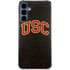 University of Southern California USC Logo Black Distressed Galaxy A55 5G Clear Case