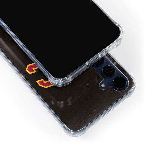 University of Southern California USC Logo Black Distressed Galaxy A55 5G Clear Case